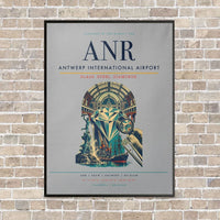 Thumbnail for Antwerp International Airport ANR - Canvas Framed - Light Gray