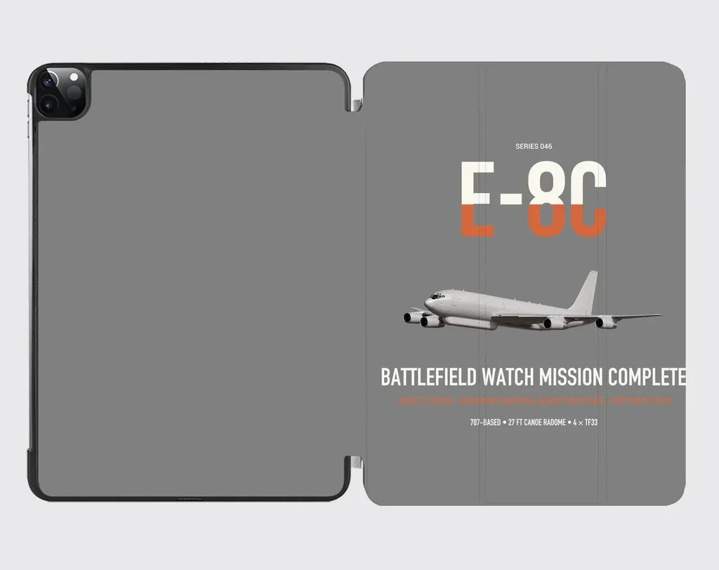 E-8C Joint STARS design on gray ipad tablet case