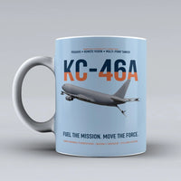 Thumbnail for KC-46A PEGASUS design on light blue ceramic mug, double-side print