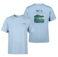 Thumbnail for Augusto C. Sandino International Airport (MGA) design printed on light blue double-side t-shirt