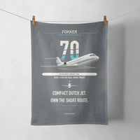 Thumbnail for Fokker 70 design on gray towel