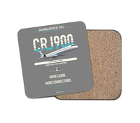 Thumbnail for Bombardier CRJ900 design on gray 1 piece coaster