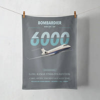 Thumbnail for Bombardier Global 6000 design on gray towel