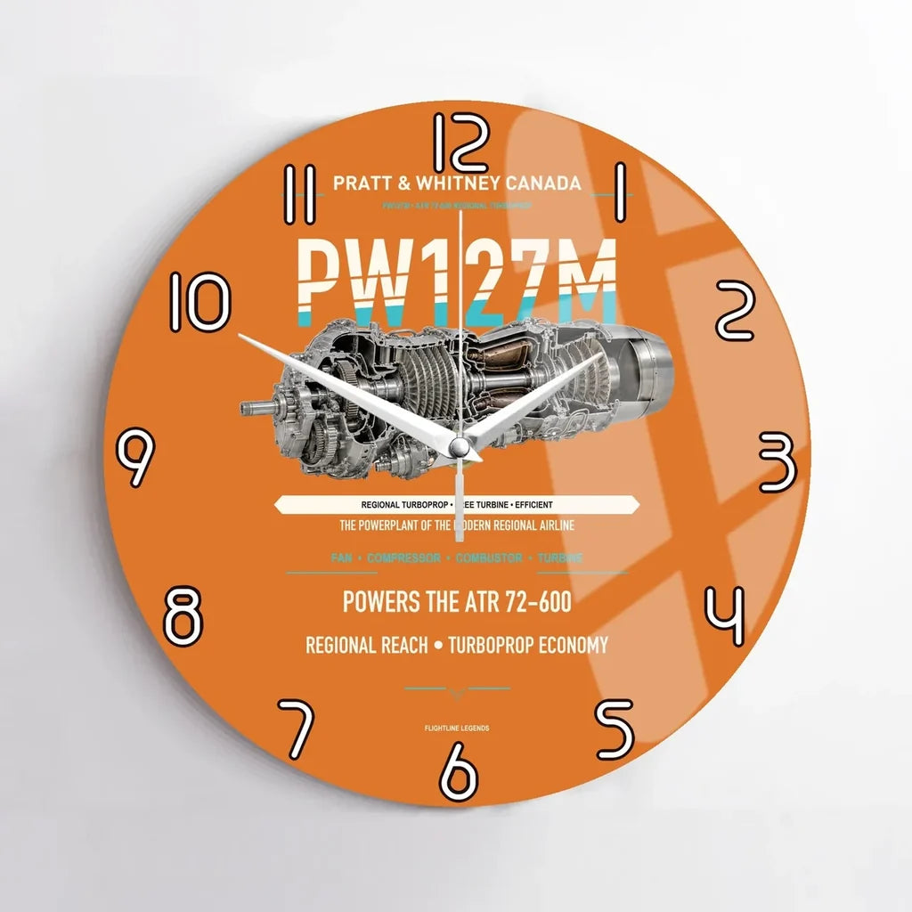 PW127M design on orange no frame wall clock