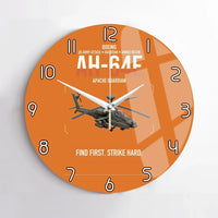 Thumbnail for Boeing AH-64E Apache Guardian design on orange no frame wall clock
