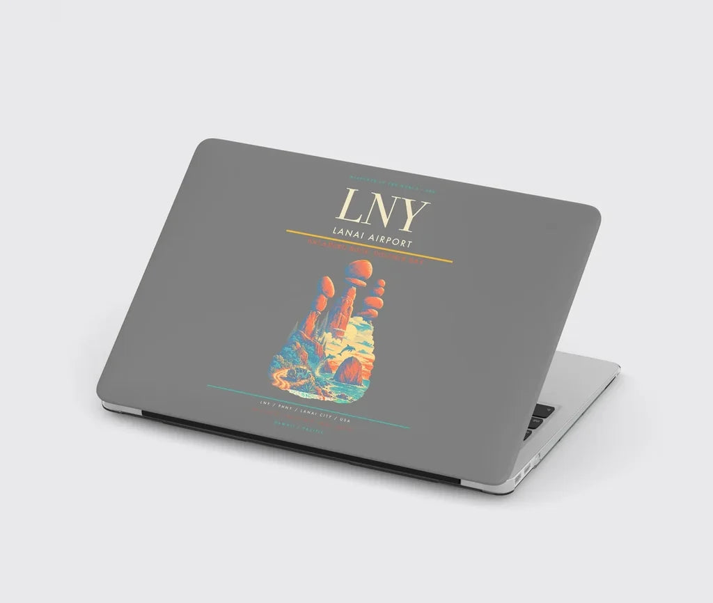 Lanai Airport (LNY) design on gray MacBook case