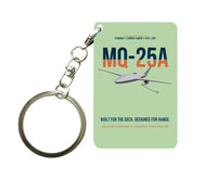 Thumbnail for MQ-25A STINGRAY design on light green designed key chain, double-side print