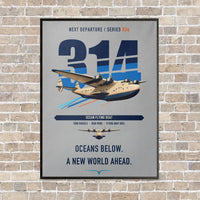 Thumbnail for Boeing 314 Clipper vertical canvas print - framed - light gray background