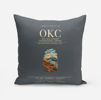 Thumbnail for OKC Will Rogers International Airport (OKC) design on gray pillow