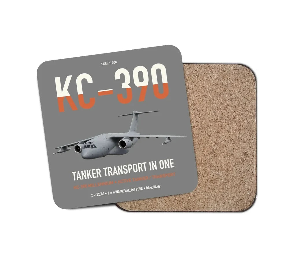 Embraer KC-390 Millennium design on gray 1 piece coaster