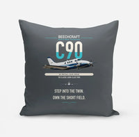 Thumbnail for Beechcraft King Air C90 design on gray pillow
