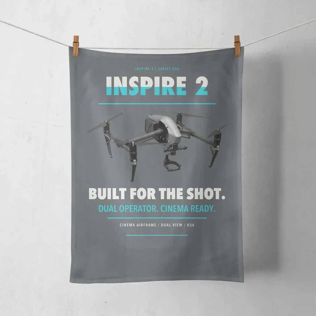 DJI Inspire 2 design on gray towel