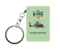 Thumbnail for Airbus H155 EC155 B1 design on light green designed key chain, double-side print