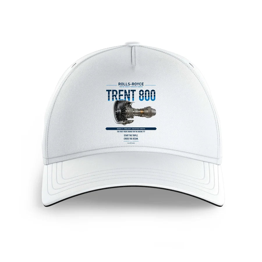 TRENT 800 design on white printed hat