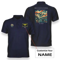 Thumbnail for VINTAGE G4035 - The Coastal Patrol - Double-Side Polo T-Shirt design on navyblue+name