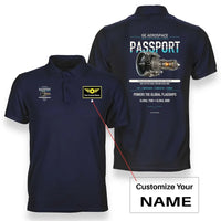 Thumbnail for PASSPORT design on navy blue polo with custom name badge