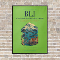 Thumbnail for Bellingham International Airport BLI - Canvas Framed - Light Green