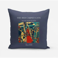 Thumbnail for VINTAGE G4124 - The Red Carpet Gate - Designed Pillows design on navyblue