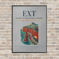 Thumbnail for Exeter International Airport EXT vertical canvas print - framed - light gray background