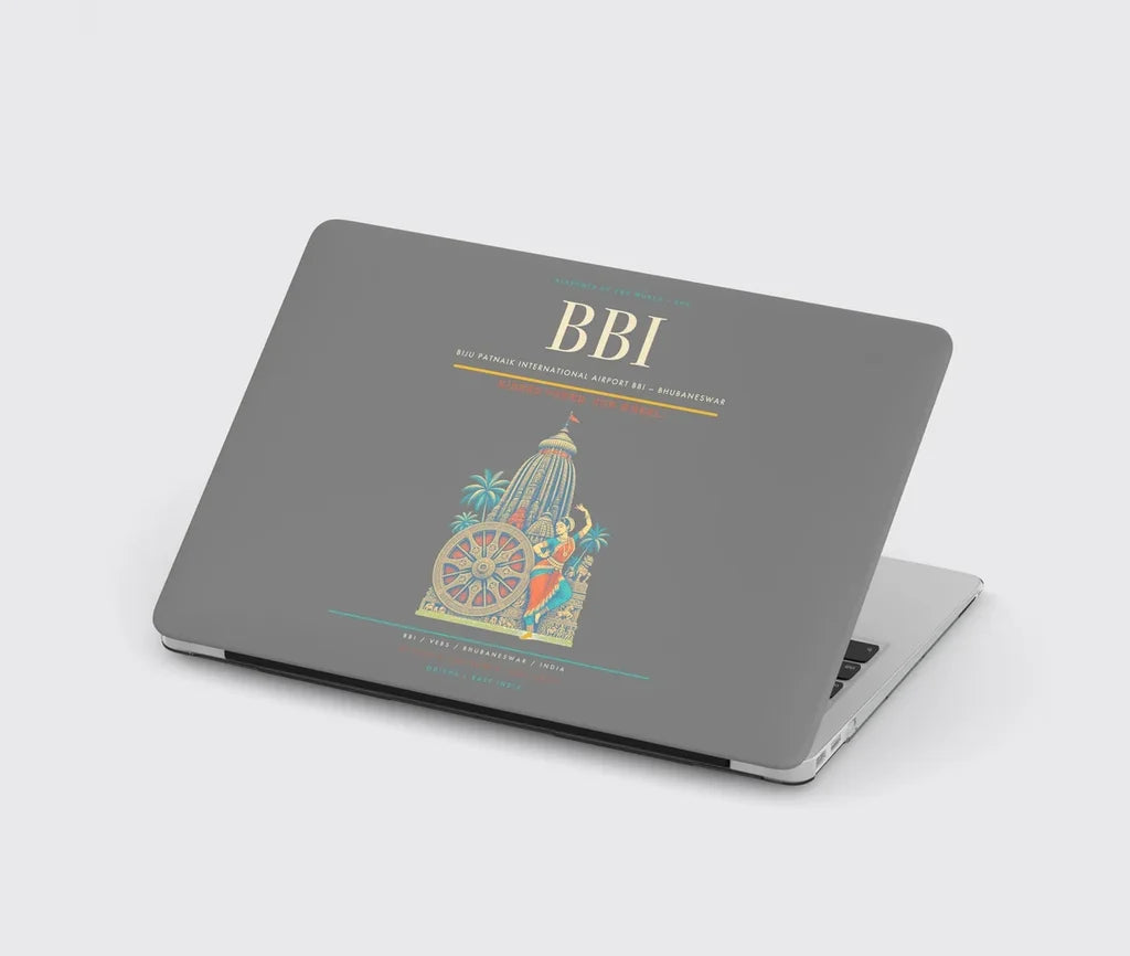 Biju Patnaik International Airport (BBI) design on gray MacBook case