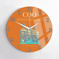 Thumbnail for Cadjehoun Airport (COO) design on orange no frame wall clock
