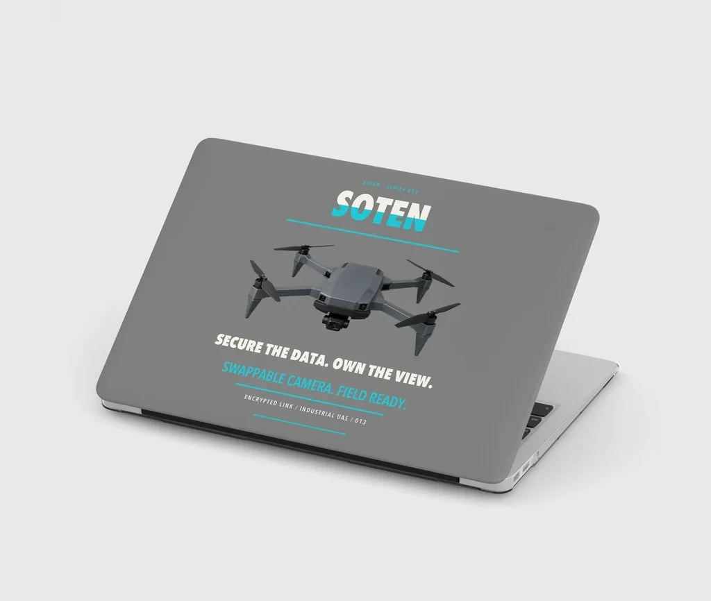 ACSL SOTEN design on gray MacBook case