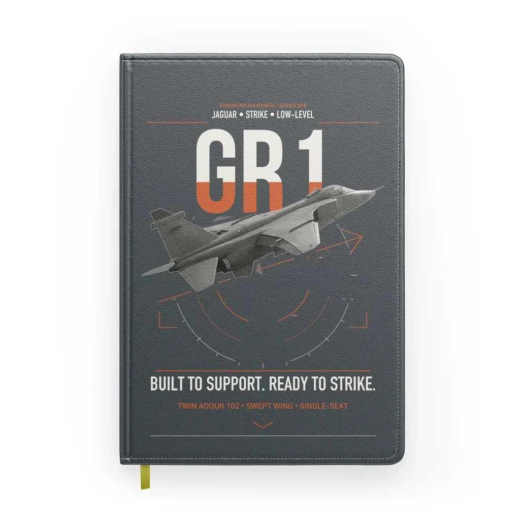 SEPECAT Jaguar GR1 design on gray notebook