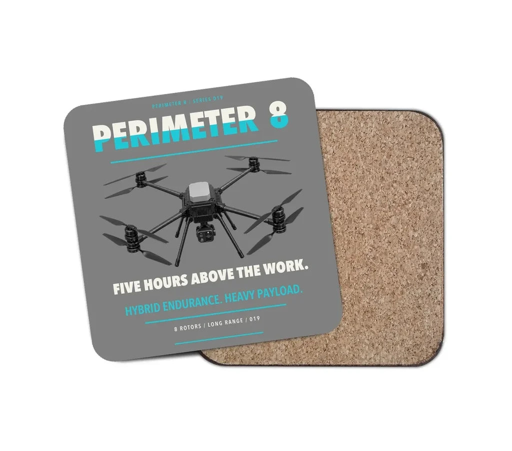 Skyfront Perimeter 8 design on gray 1 piece coaster