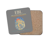 Thumbnail for Erbil International Airport (EBL) design on gray 1 piece coaster