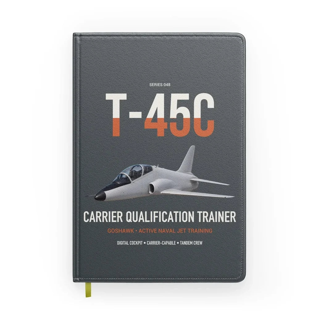 T-45C Goshawk design on gray notebook