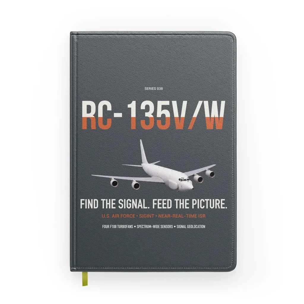 RC-135V W Rivet Joint design on gray notebook