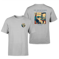Thumbnail for VINTAGE G4377 - The Airport Barber - Double-Side T-Shirt design on lightgray double side t shirt