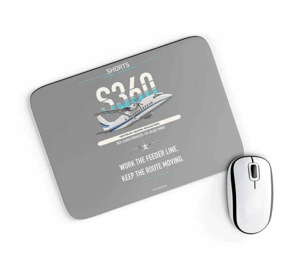 Shorts 360-300 design on gray rectangle mouse pad