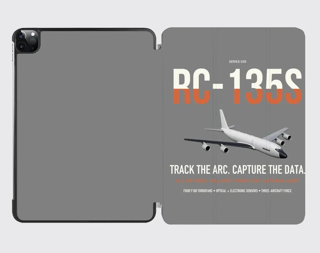 RC-135S Cobra Ball design on gray ipad tablet case