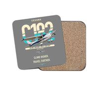Thumbnail for Cessna 182 Skylane design on gray 1 piece coaster