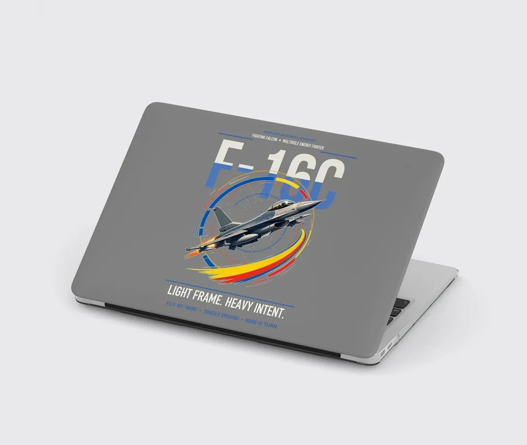 F-16C Fighting Falcon design on gray MacBook case