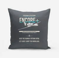 Thumbnail for Cessna Citation Encore+ design on gray pillow
