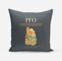 Thumbnail for Paphos International Airport (PFO) design on gray pillow