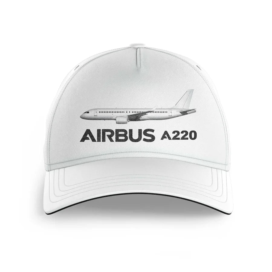 The Airbus A220 printed hat - white