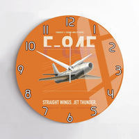Thumbnail for F-84E Thunderjet design on orange no frame wall clock