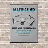 Thumbnail for DJI Matrice 4D vertical canvas print - framed - light gray background