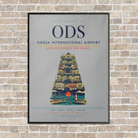 Thumbnail for Odesa International Airport ODS - Canvas Framed - Light Gray