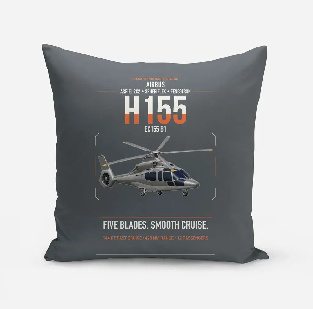 Airbus H155 EC155 B1 design on gray pillow
