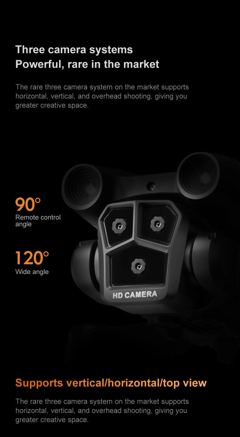 K9MAX Drone: Triple-Lens Aerial Photography Quadcopter with Optical Flow & Obstacle Avoidance, Remote-Controlled Toy Drone - view 12