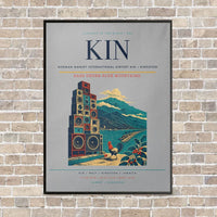 Thumbnail for Norman Manley International Airport KIN — Kingston vertical canvas print - framed - light gray background
