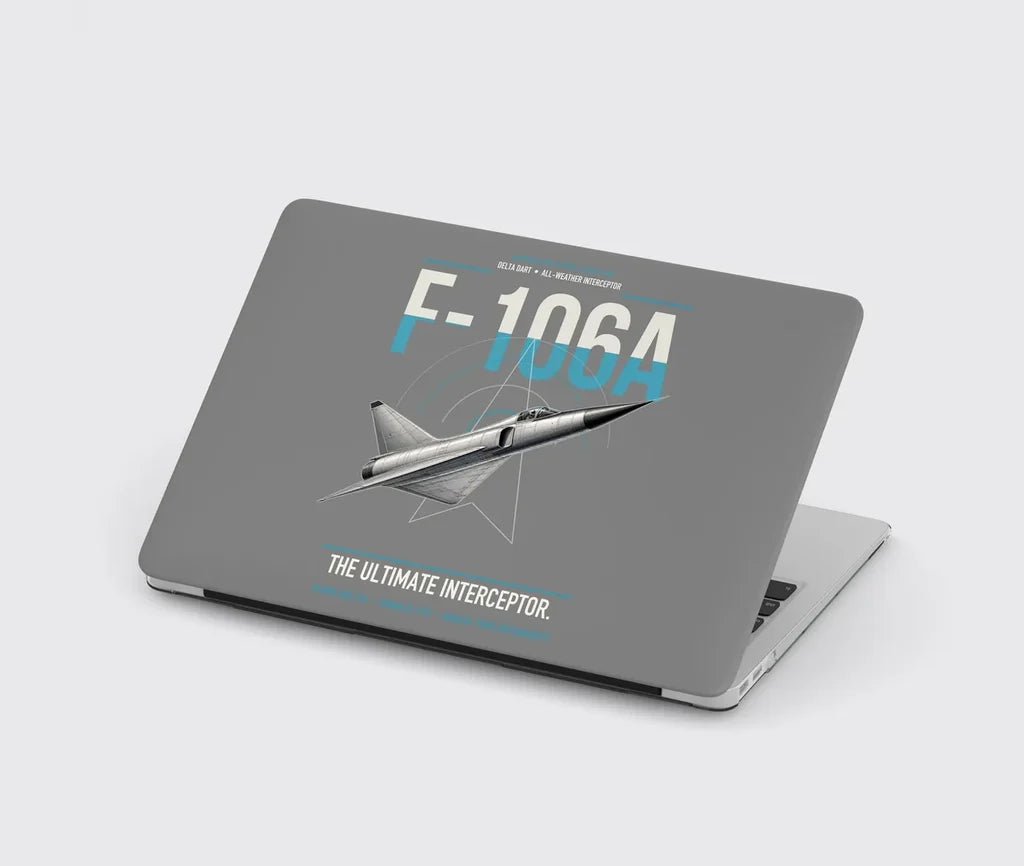 F-106A Delta Dart design on gray MacBook case