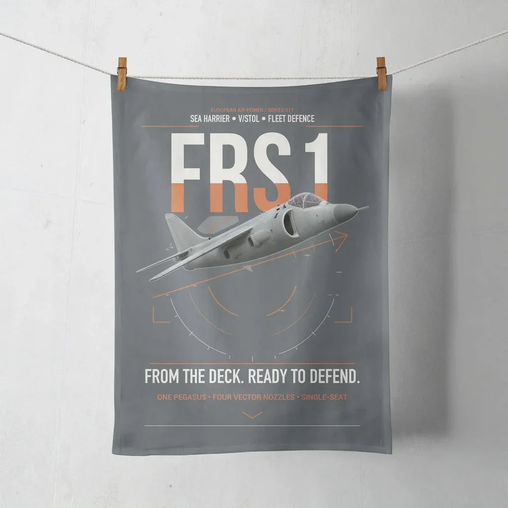 British Aerospace Sea Harrier FRS.1 design on gray towel