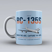 Thumbnail for RC-135S Cobra Ball design on light blue ceramic mug, double-side print