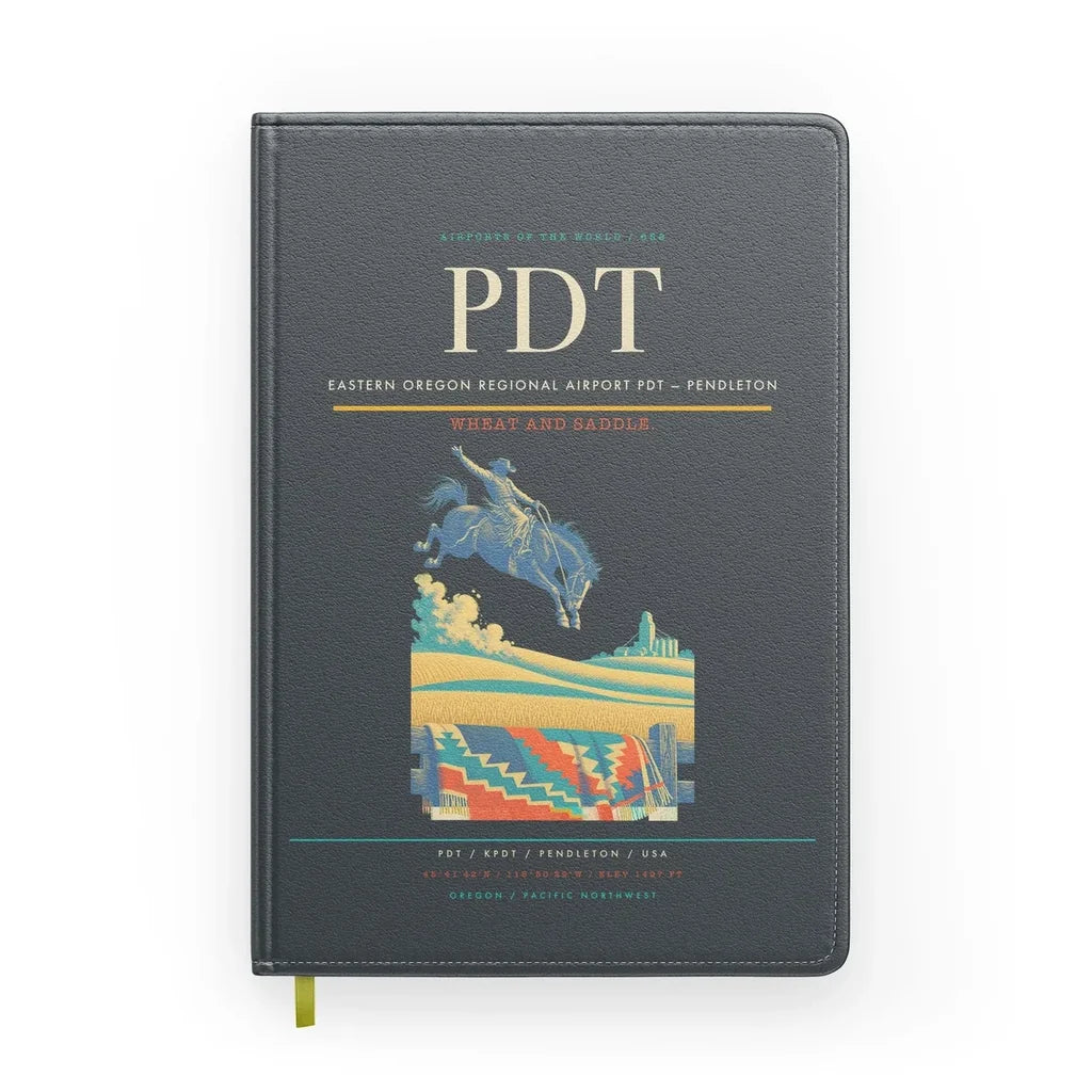 Eastern Oregon Regional Airport (PDT) design on gray notebook