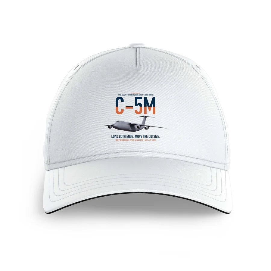 C-5M Super Galaxy design on white printed hat